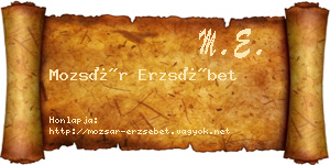 Mozsár Erzsébet névjegykártya