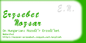 erzsebet mozsar business card
